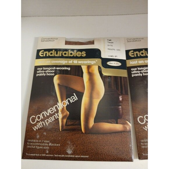 Vintage Sears Endurable Conventional Sandlefoot Tall Taupe 2 Pair F2 - Picture 1 of 10